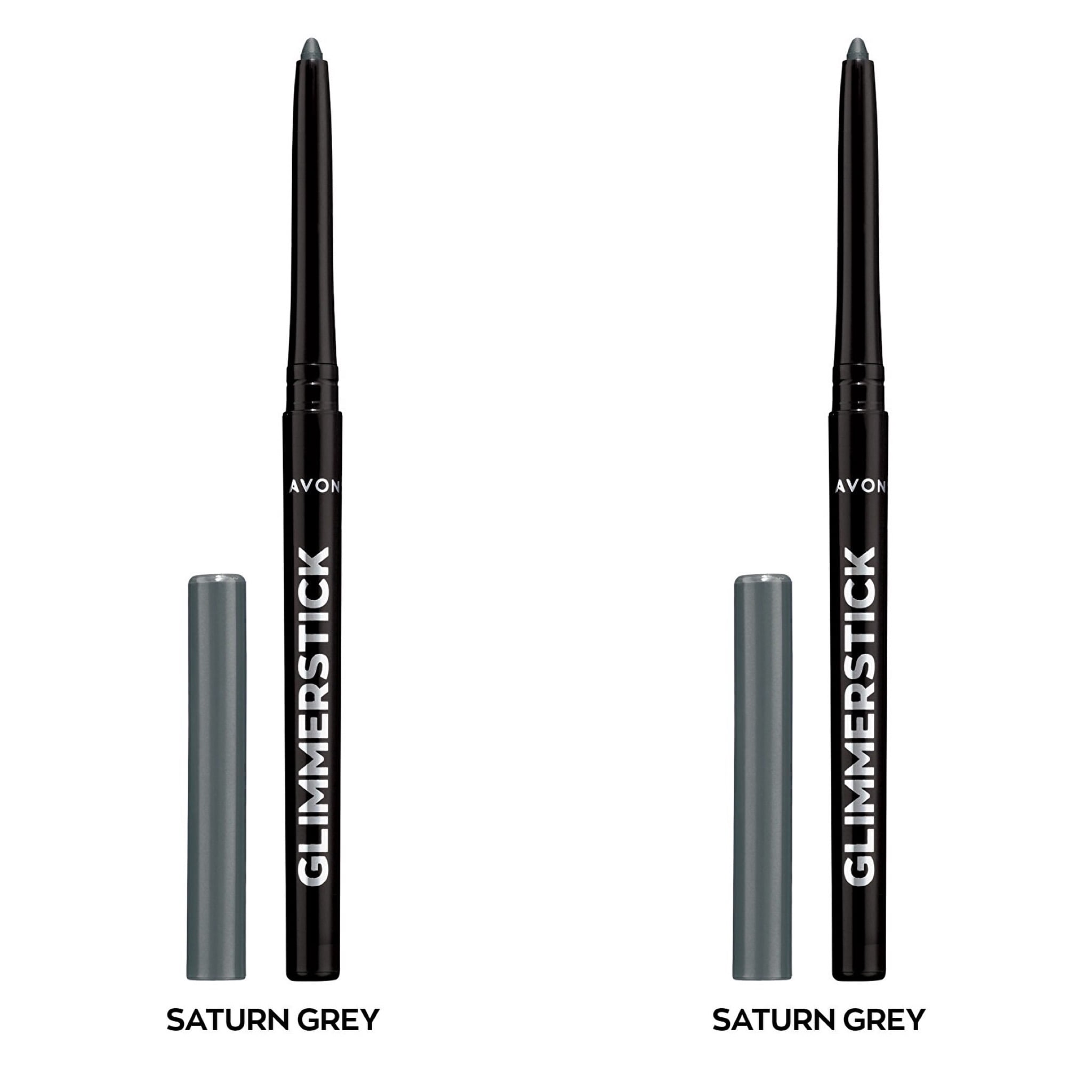 Avon Ultra Colour Glimmerstick Retractable Eyeliner, Saturn Grey, Waterproof & Smudge-Proof Glide-On Eye Makeup, SET OF 2, 0.01 oz / 0.28 g Each