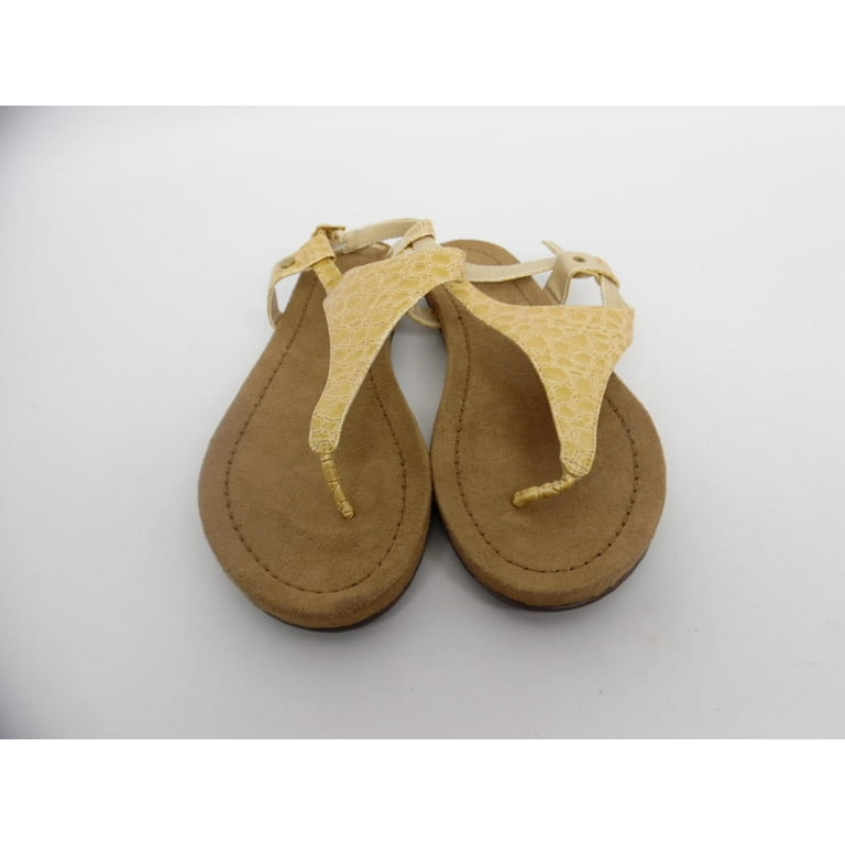 Avon Women s Croco Embossed Thong Flip Flop Sandals Gold Size 6