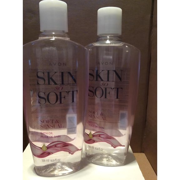 Avon skin so soft Soft & Sensual Bath Oil 16.9 fl.oz. lot 2 bottles