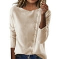 thumbnail image 1 of AvonTall Fall Sweaters for Women, Long Sleeve Casual Lightweight Cardigans Loose Dressy Casual Basic Clothes, Beige, L, 1 of 4