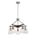 thumbnail image 1 of Avondale 5 Light Chandelier, Satin Nickel & Dark Sycamore, 1 of 1