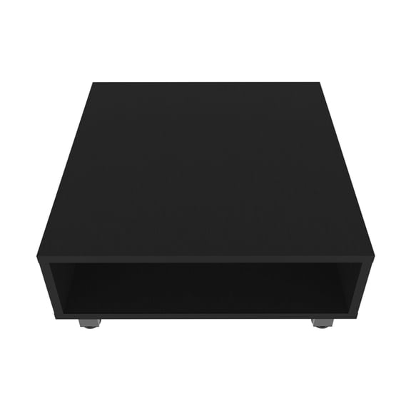 Avondale Coffee Table In Melamine with Open Storage,Black,Black Melamine Furniture Primary Living Space Tables