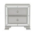 thumbnail image 1 of Avondale Collection Bold Modern-Traditional Mirrored Nightstand with Silver Hardware, 1 of 4
