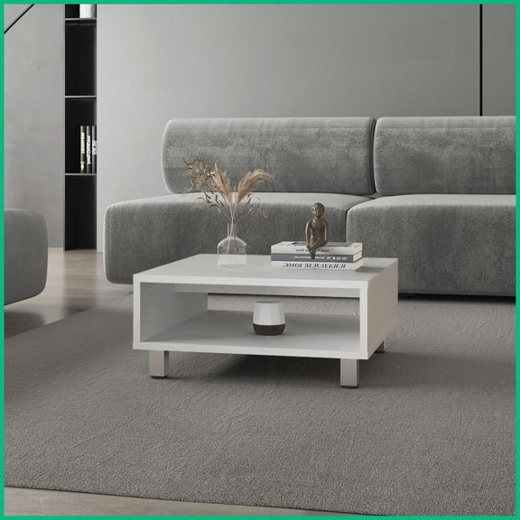 Avondale Modern Melamine Coffee Table for Living Room, Scratch-Resistant & Easy to Clean with Open Storage