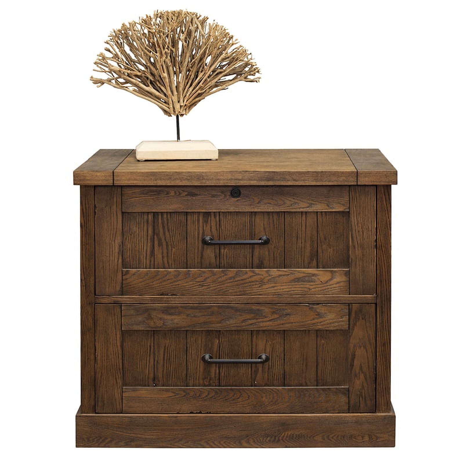 Avondale Wood Lateral File With Locking File Drawer Fully Assembled Brown - image 1 of 6