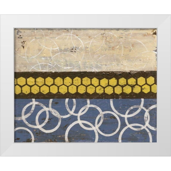 Avondet, Natalie 14x12 White Modern Wood Framed Museum Art Print Titled - Honey Comb Abstract I