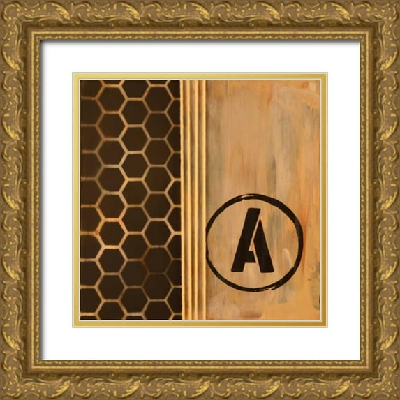 Avondet, Natalie 15x15 Gold Ornate Wood Framed with Double Matting Museum Art Print Titled - Typewriter Tread I