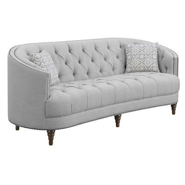 Avonlea Sloped Arm Upholstered Sofa Trim Grey