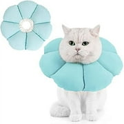 Avont Cat Cone Collar Soft, Adjustable Recovery E Collar Alternative for Cats Kittens Puppies, Elizabethan Neck Cone of Shame to Prevent Licking Biting After Surgery Protect Wounds -BlueS