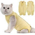 thumbnail image 1 of Avont Cat Recovery Suit - Kitten Onesie for Cats After Surgery, Cone of Shame Alternative Surgical Spay Suit for Female Cat, Post-Surgery or Skin Diseases Protection -Yellow(M), 1 of 7