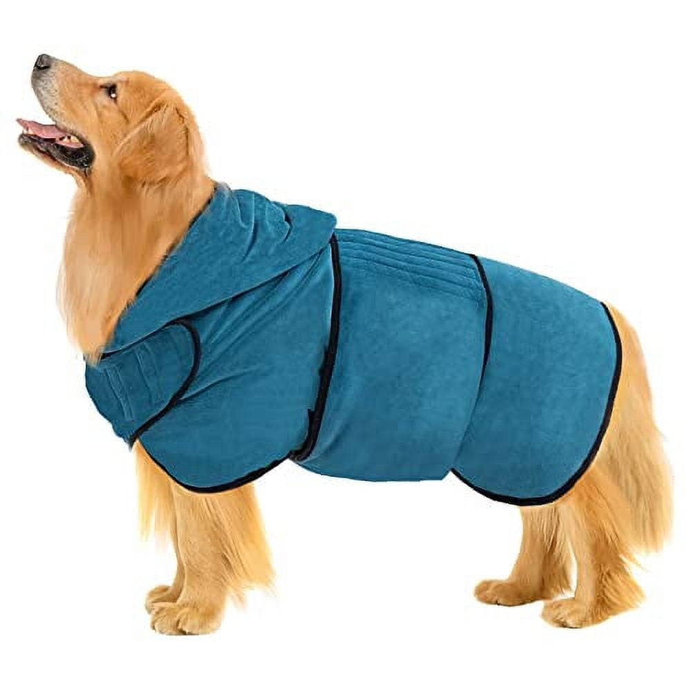 Avont Dog Bathrobe with Hood for After Bath, Doggy Towel Robes for Wet Walking in Rain/Snow