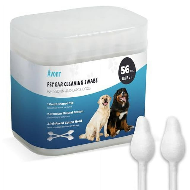 Avont Dog Ear Cleaning Cotton Swabs, Pet Qtips, Ear Care Double Sided
