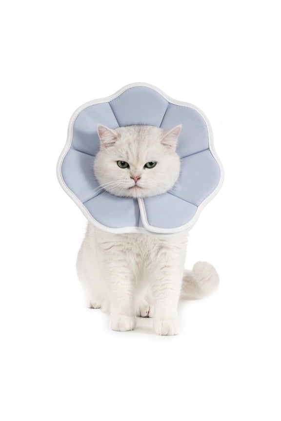 Soft Cat Recovery Cone Collar, Adjustable Lightweight Kitten E-Collar for Small Dogs, Comfortable Neck Donut Stop Licking Scratching After Surgery -Grey(XS)