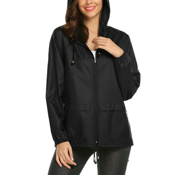 Avoogue Raincoat Women Lightweight Waterproof Rain Jackets Packable Outdoor Hooded Windbreaker