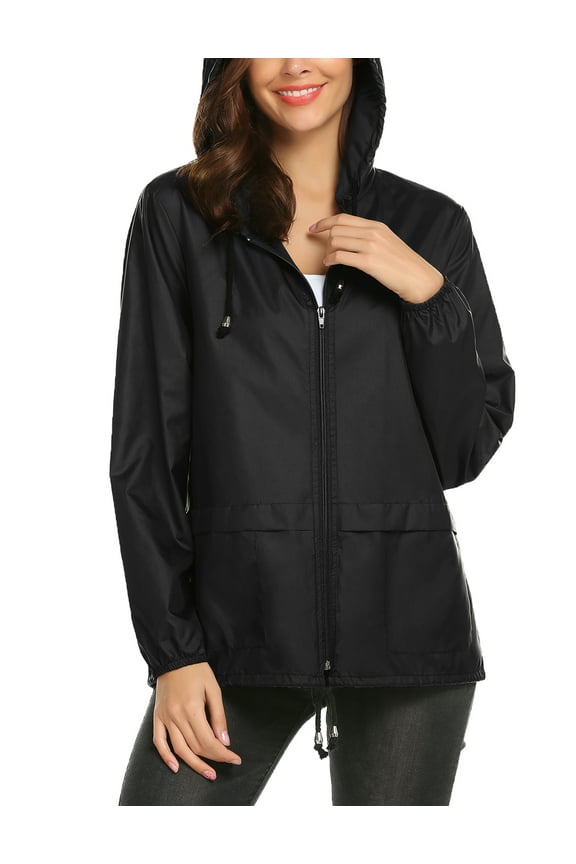 Raincoat Women Lightweight Waterproof Rain Jackets Packable Outdoor Hooded Windbreaker