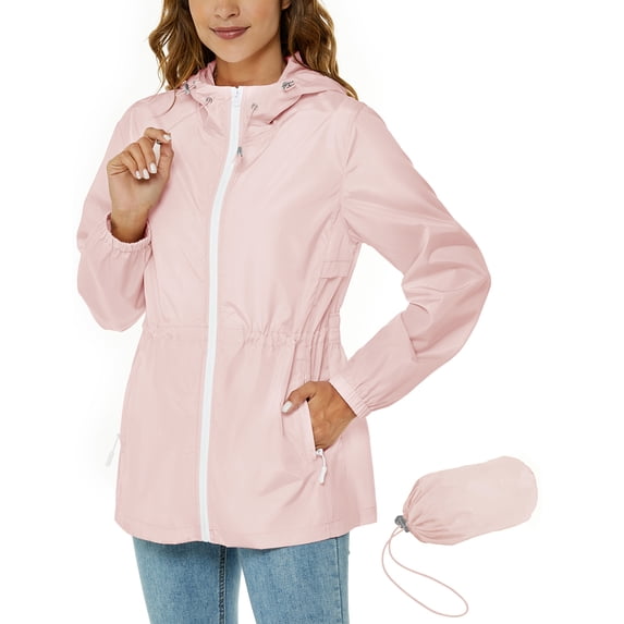 Avoogue Women's Packable Waterproof Rain Jacket - Lightweight Hooded Windbreaker For Outdoor Activities