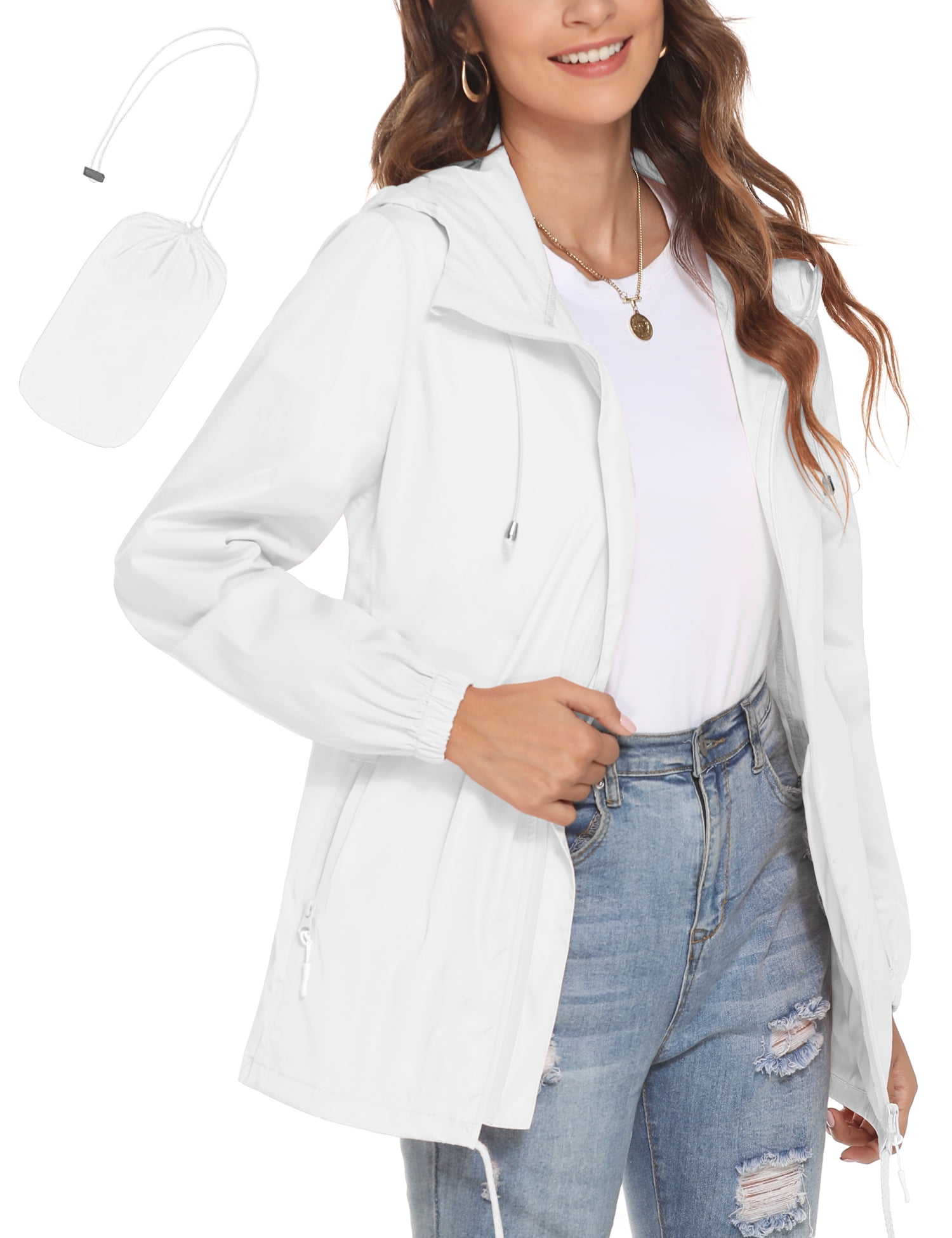 Loose Fit Rain Jacket For Women – Waterproof & Lightweight Hooded Windbreaker For Hiking & Outdoor Adventures
