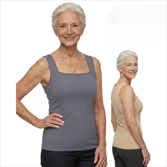 Avouria's Built-In Bra Comfort Shaper Tank, Women's Sleeveless Tank Top with Built-In Bra, Fixed Padding, No Back Bulge