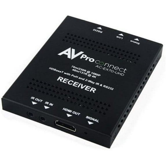 Avpro Edge AC-EX70-UHD-R HDBaseT 70M RX w/IR RS232 & POH. For use with AC-DA210-HDBT