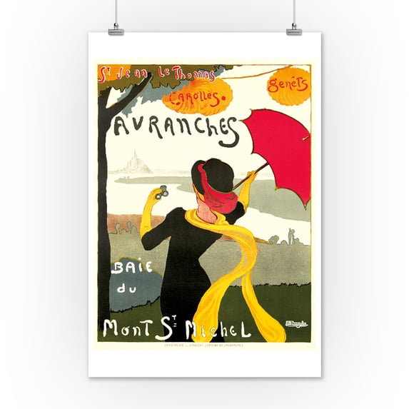 Avranches Vintage Poster (artist: Albert Bergevin) France c. 1920 (12x18 Art Print, Wall Decor Travel Poster)