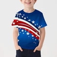 thumbnail image 1 of Avrnliq Boys Patriotic T-Shirt, 4th of July All Over Print Short Sleeve Crew Neck Red White Blue Graphic Tee for Kids 4-14 Years,Size 3-4 T, 1 of 5