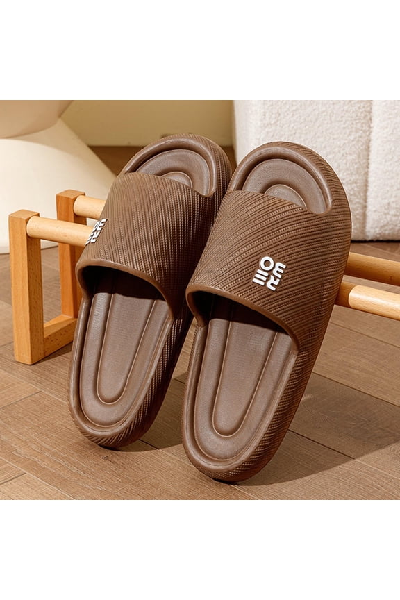 Brown Men's EVA Non-Slip Slides Lightweight Waterproof Quick-Drying Ergonomic Footbed Indoor Outdoor Casual Slip-On Footwear ,Size 44