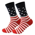 thumbnail image 1 of Avrnliq Cotton American Flag Crew Length Socks - Unisex, Red, One Size Fits Most, Breathable for 4th of July, Memorial Day & Daily Wear,Size Free Size, 1 of 2