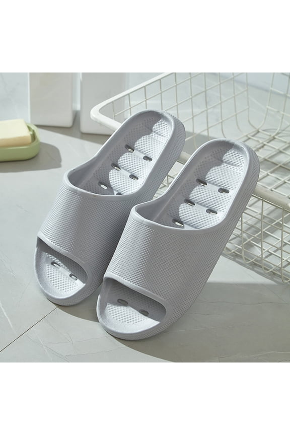 EVA Quick-Dry Anti-Slip Slide Sandals Unisex Gray Cushioned Lightweight Slides for Pool Shower Indoor Outdoor Daily Use,Size 44