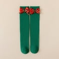 thumbnail image 1 of Avrnliq Girls' Christmas Knee High Socks - Soft Cotton with Bow & Bell, One Size Fits 3-12Y, Festive Green, Kids Holiday Winter Socks,Size Free Size, 1 of 3