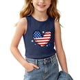 thumbnail image 1 of Avrnliq Girls Patriotic Sleeveless Tank Top American Flag Heart Print 4th of July Shirt Summer Navy,Size 6 T, 1 of 8