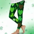 thumbnail image 1 of Avrnliq Girls St. Patrick's Day Shamrock Leggings, Green Stretchy High Waist Pants for Kids 2-10 Years ,Size 7 T, 1 of 7