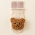thumbnail image 1 of Avrnliq Kids Socks for Girls - Cotton Ankle Length Socks with 3D Teddy Bear, Brown, Soft Skin-Friendly, Fits 0-1 to 1-3 Years (S/M), 1 Pair,Size S, 1 of 3