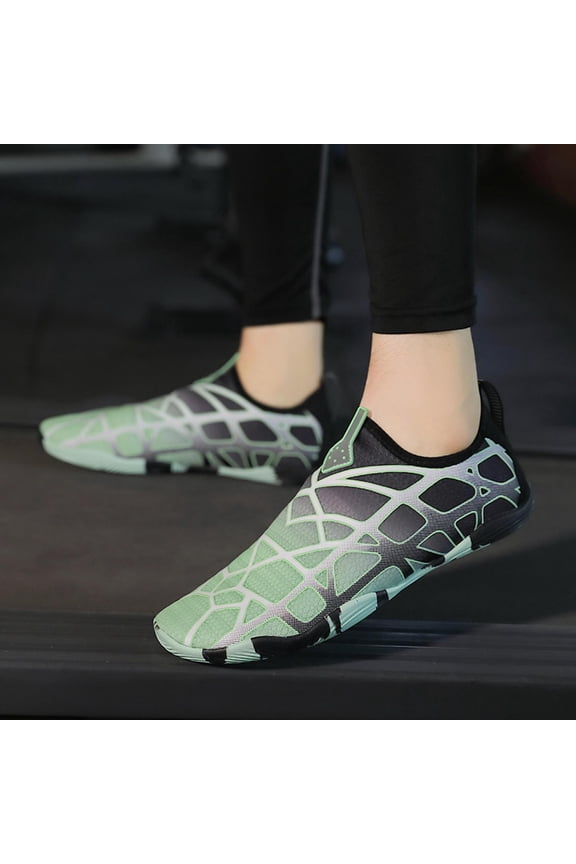 Men's Quick Dry Water Shoes, Non-Slip Rubber Sole, Breathable Mesh, Slip On Barefoot Aqua Shoes for Beach, Surfing, Pool & Outdoor Activities, Black, US Sizes 9-12,Size 46