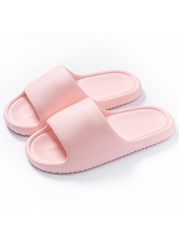 Pink Womens Cloud Slides Slippers, EVA Cushioning Non-Slip Waterproof Quick-Drying Shoes, Indoor Outdoor Bathroom Pool Beach All-Day Comfort Slides,Size 38