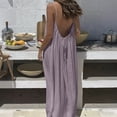 thumbnail image 1 of Avrnliq Purple Womens Plus Size Midi Dress, Sleeveless V Neck Button Front A Line with Side Pockets, Casual Everyday Wear,Size 3XL, 1 of 9