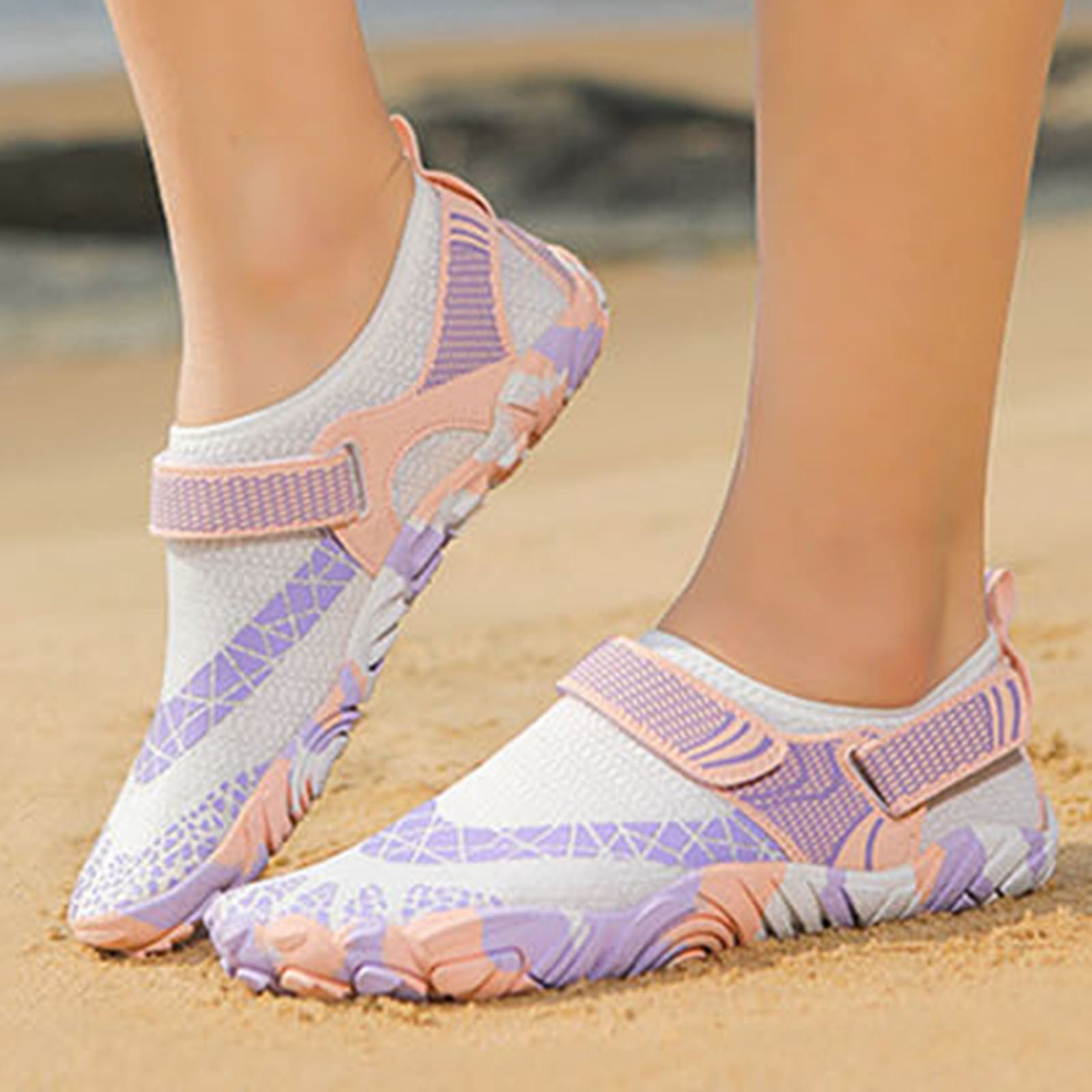 Avrnliq Quick Dry Purple Water Shoes for Women, Breathable Mesh Aqua ...