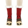 thumbnail image 1 of Avrnliq Unisex Christmas Socks for Adults - Acrylic Mid-Calf Socks with Sherpa Cuff, Reindeer Design, Brown - Festive Holiday Stocking Stuffer,Size Free Size, 1 of 2