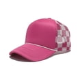 thumbnail image 1 of Avrnliq Unisex Hot Pink Checkerboard Trucker Hat, Breathable Mesh Back Adjustable Snapback, Lightweight Sun Protection Hat for Outdoor Casual Summer Wear,Size Free Size, 1 of 2