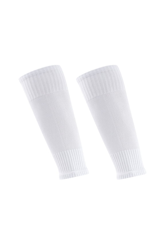 Unisex White Calf Sleeves - Nylon Spandex, One Size Fits Most Adults, Anti-Slip Breathable, Muscle Support for Runners/Travelers/Daily Wear,Size 6-14T