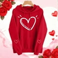 thumbnail image 1 of Avrnliq Valentines Day Sweatshirt for Women, Cute Red Heart & Bow Print Hoodie, Romantic Always & Forever Gift for Her,Size 2XL, 1 of 9