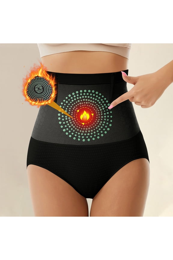 Women High Waist Seamless Tummy Control Shaping Panties, No Roll Down Hip Lift Soft Body Shaper Briefs, Black,Size 2XL
