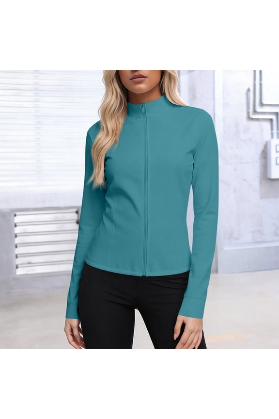 Women's UPF 50+ Sun Protection Jacket Lightweight Stretch Jacket, Full-Zip Active Athleisure, Plus Size S-XXXXXL Green for Daily Wear, Fitness & Layering,Size M