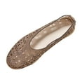 thumbnail image 1 of Avrnliq Womens Ballet Flats - Perforated & Cut Out Slip On Shoes, Breathable Vegan Suede Comfort Flats for Everyday Wear, Brown (EU 36-43),Size 39, 1 of 9