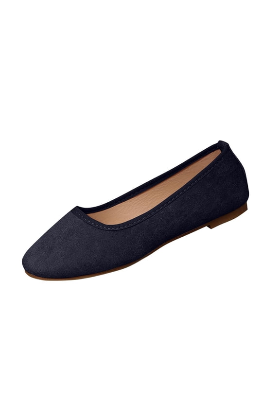 Womens Ballet Flats Slip On Comfortable Pointed Toe Flats for Work & Everyday, Navy Blue,Size 42