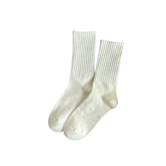 Avrnliq Womens Beige Crew Socks - Comfortable Reinforced Heel Toe, Everyday Essential for Daily Commute & Lounging,Size Free Size