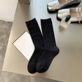 thumbnail image 1 of Avrnliq Womens Black Crew Socks - Comfortable Socks, Free Size US 5-12 Non-Slip Ribbed Cuff for Daily Office Campus Wear,Size Free Size, 1 of 2