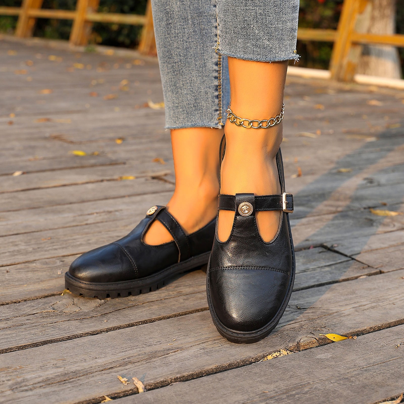 flat shoes black t bar shoes size
