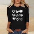 thumbnail image 1 of Avrnliq Womens Black Valentine's Day Top Heart Print Romantic Cute Date Night Outfit for Valentine Party Holiday Casual Wear,Size 4XL, 1 of 5