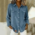 thumbnail image 1 of Avrnliq Womens Cotton Blouses Tops Corduroy Button Down Shirts Long Sleeve, 1 of 9