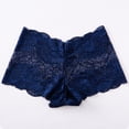thumbnail image 1 of Avrnliq Womens Floral Lace Briefs, Navy High Waisted Lace Underwear with Tummy Control, Seamless Soft Stretch Scalloped Edge Panties,Size L, 1 of 3